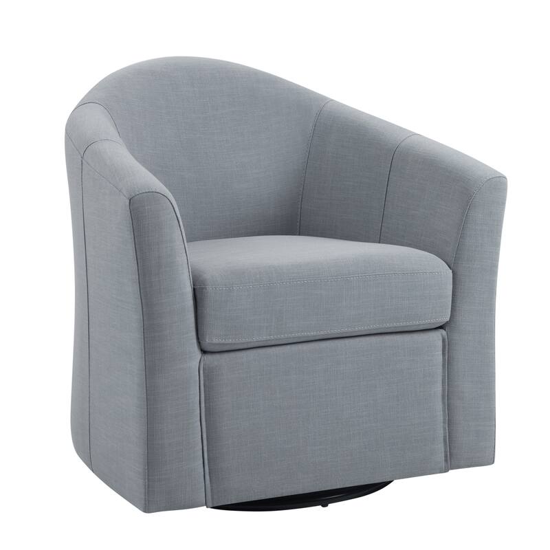 Anna Upholstered Swivel Barrel Accent Chair