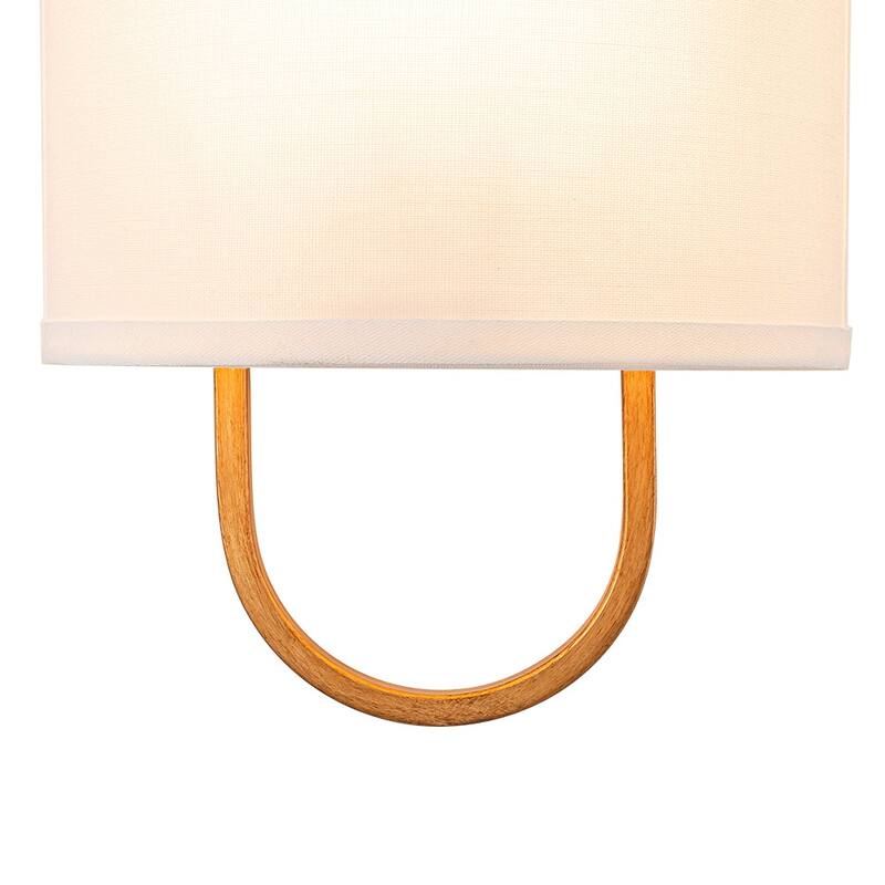 1-Light Modern Ivory Fabric Wall Sconce