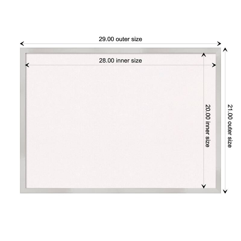 Svelte Wood Framed White Corkboard Bulletin Board - Svelte Silver - Board Size 28x20