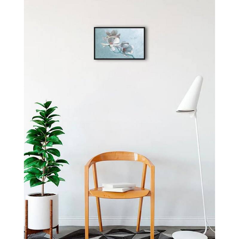 Magnolia Branch Framed Poster - 12 x 18 Inch - Black