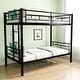 preview thumbnail 7 of 14, Black Twin over Twin Size Metal Bunk Bed with Ladder and high Guardrail, Able to Split, Metal Bunk Bed, Storage Space