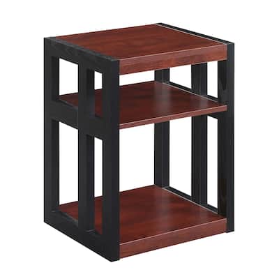 End Table With Shelves - Modern Accent Table, 3 Tier Storage, Living Room Side Table, 18.25" x 15.75" x 24" - 24