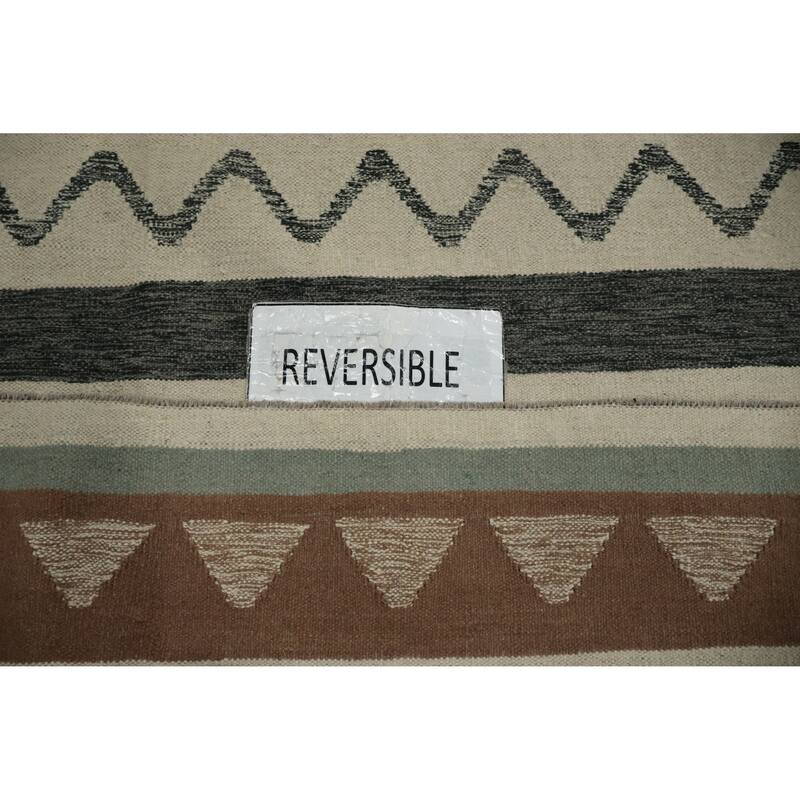 Hand Woven Oriental 100% Wool Carpet Southwestern Tribal Multi-Colored Kilim Area Rug - 12' 5'' X 8' 9''