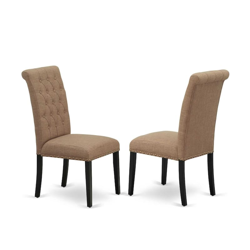 Round Dinette Set - 3 Piece Table & Chair Set - Kitchen Dining Room Set - Black & Light Sable