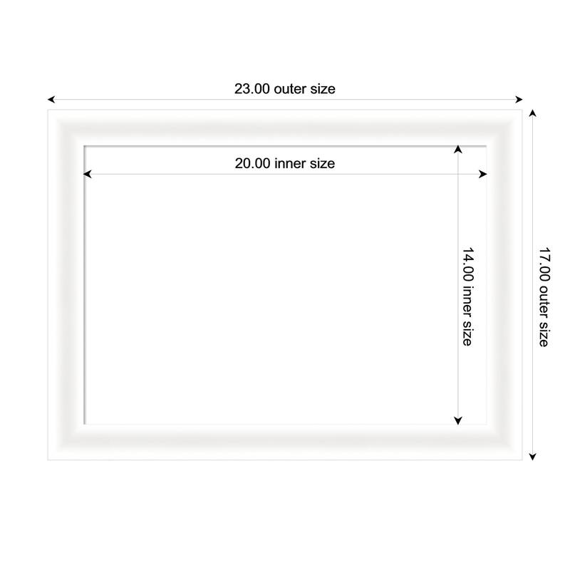 Oliver Narrow Framed Dry Erase Magnetic Board - 23 x 17 in - Oliver White Narrow