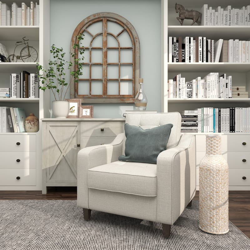 Intricately Woven Tall Bamboo Wood Floor Vase - White or Brown