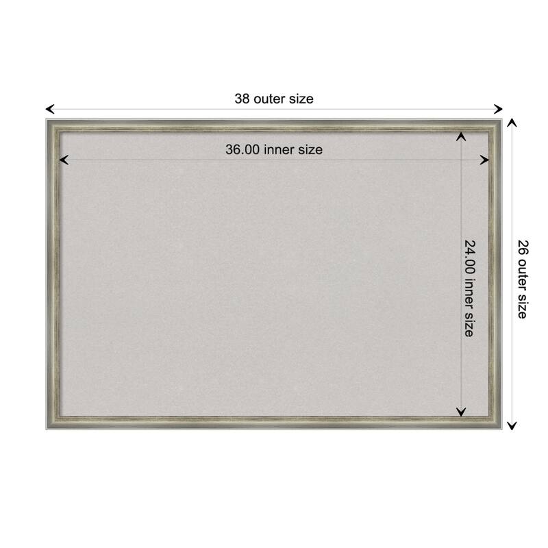 Salon Scoop Wood Framed Grey Corkboard Bulletin Board - Salon Scoop Silver - Board Size 36x24