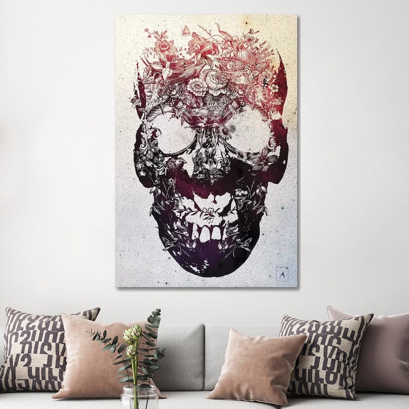 iCanvas "Floral Skull" by Ali Gulec Canvas Print