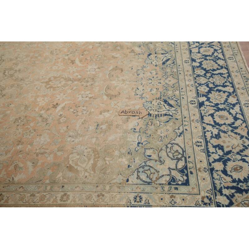 Hand Knotted Oriental 100% Wool Carpet Traditional Floral Oranges & Rust Kashan Area Rug - 13' 1'' X 9' 6''