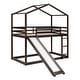 preview thumbnail 39 of 46, Twin Over Twin Bunk Bed with Roof, Slide & Ladder, Playhouse-Inspired Design, Safe & Fun, Multiple Installation Options, Grey