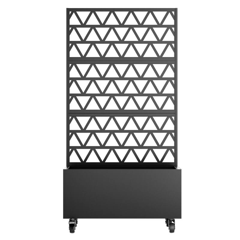 Outdoor Elevated Planter Box with Trellis Casters for balconies garden