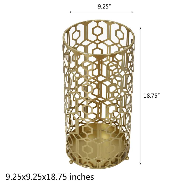 Adeco Multipurpose End Table Metal Shelf Holder Organizer Entrance Umbrella Stand - 9. 25" x 9. 25" x 18. 78"