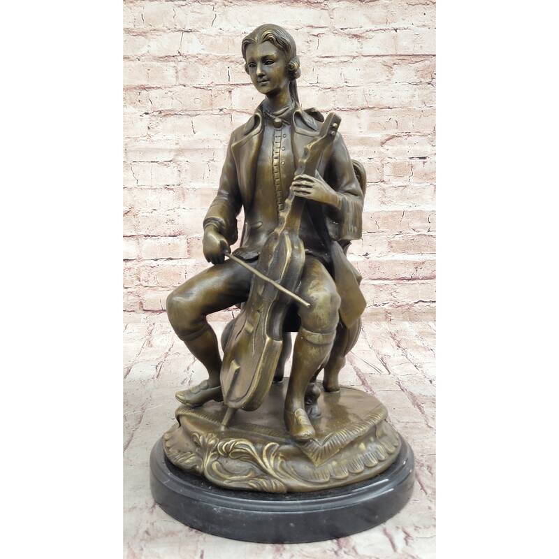 Bronze Cellist Sculpture – Classical Musician With Cello Statue
