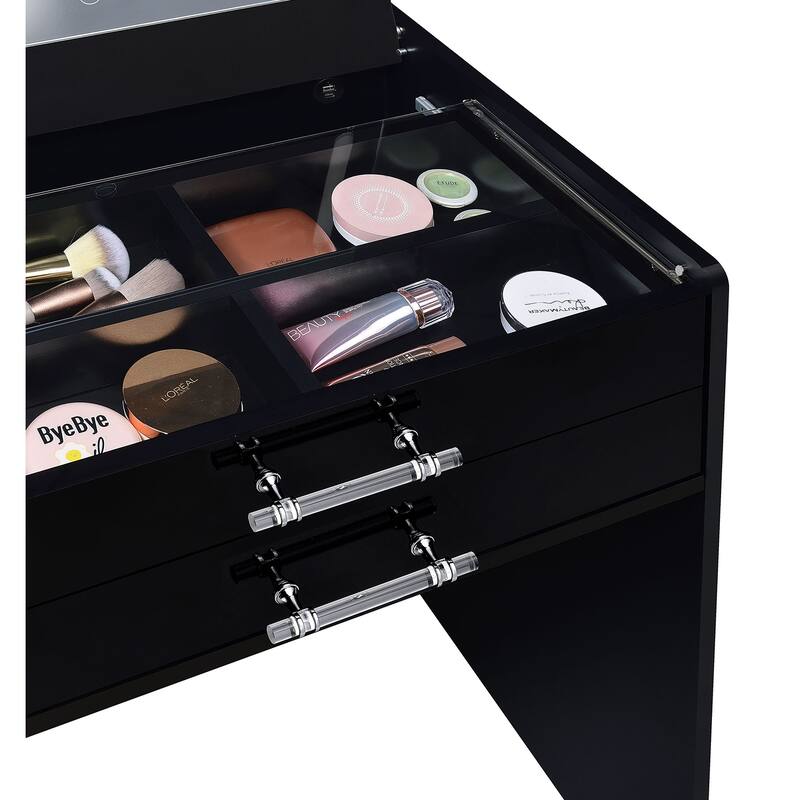 3 Drawers Makeup Vanity Set with Stool