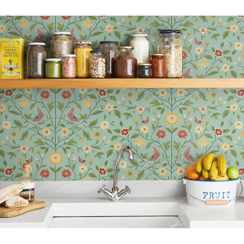NextWall Bird Toile Peel and Stick Wallpaper