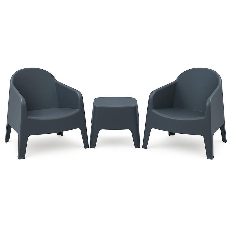 Milane 3-Piece Contract Grade Outdoor Lounge Set with side table