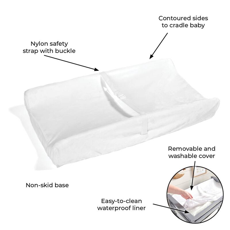 Badger Basket Contoured Changing Pad with Removable Cover - 32" x 16" x 4.5"