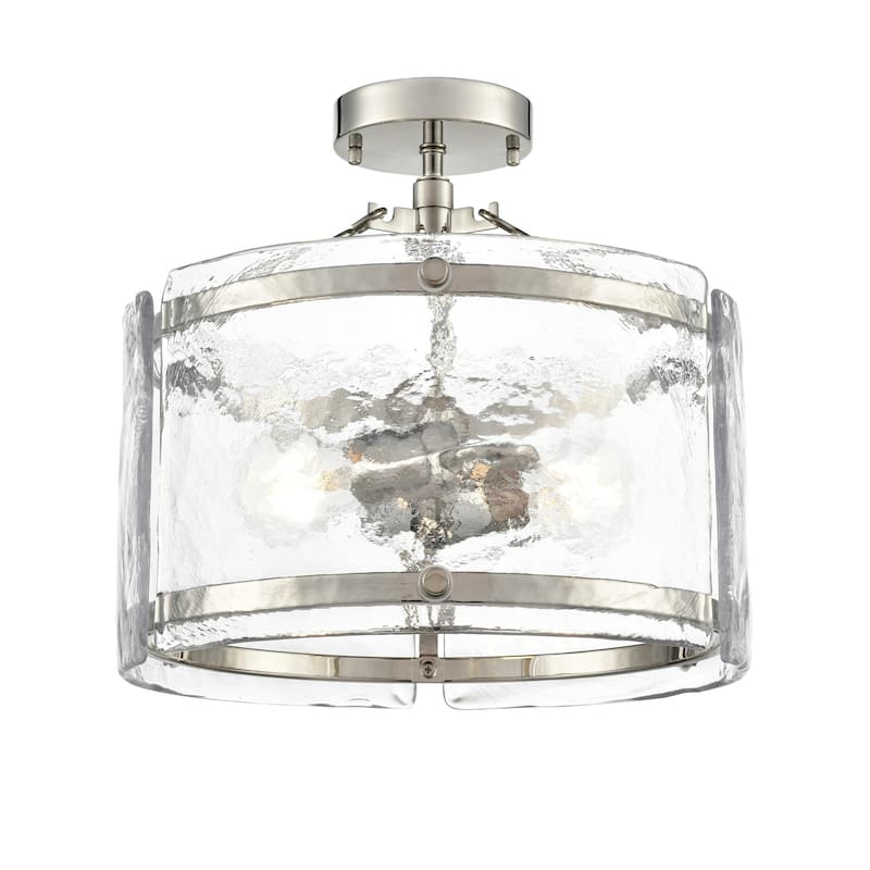 Millennium Lighting 47002 Bennetti 2 Light 15" Wide Semi-flush Drum - Polished Nickel