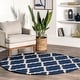 preview thumbnail 54 of 61, nuLOOM Handmade Alexa Moroccan Trellis Wool Area Rug 8' Round - Navy