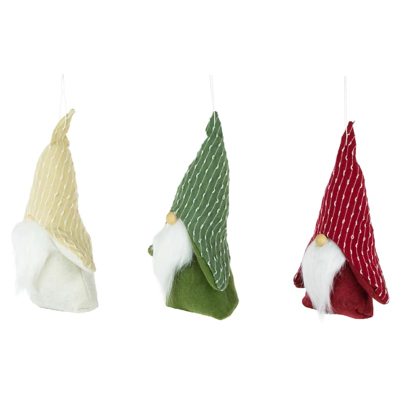 Standing Plush Gnomes Christmas Figurine Ornaments - 8.5" - Set of 3