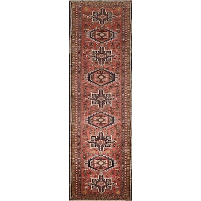 Tribal / Geometric Gharajeh Persian Runner Rug Handmade Wool Carpet - 2'5" x 9'6"