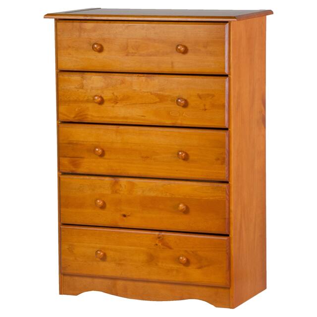 100% Solid Wood 5-Drawer Chest by Palace Imports