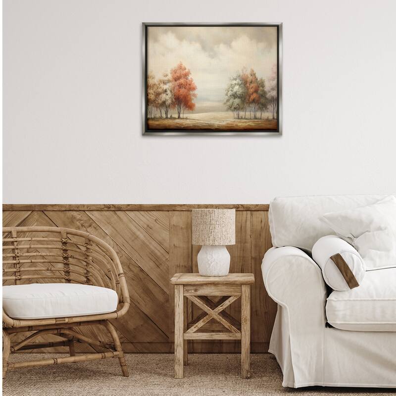 Stupell Muted Autumn Treeline Framed Floater Canvas Wall Art Design By Franklyn Gregory