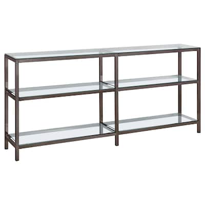 Kate 55-inch 3-shelf Console Bookcases Black Nickel - 55.25" x 10.25" x 26.75"