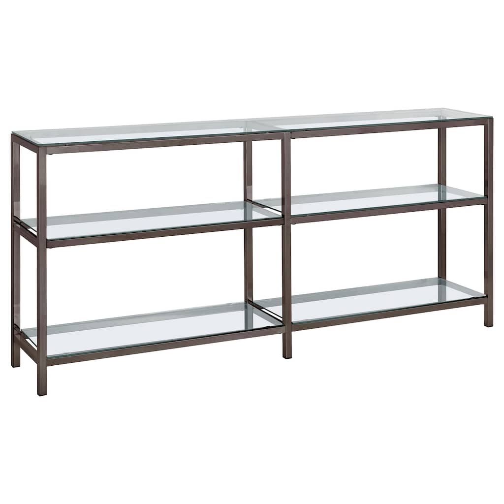 Kate 55-inch 3-shelf Console Bookcases Black Nickel - 55.25" x 10.25" x 26.75"