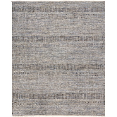 Grand Bazaar Caldecott Hand Knotted Stripes Transitional Area Rug