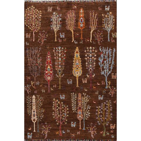 Vegetable Dye Kazak Oriental Area Rug Wool Hand-knotted Foyer Carpet - 4'11" x 6'3"