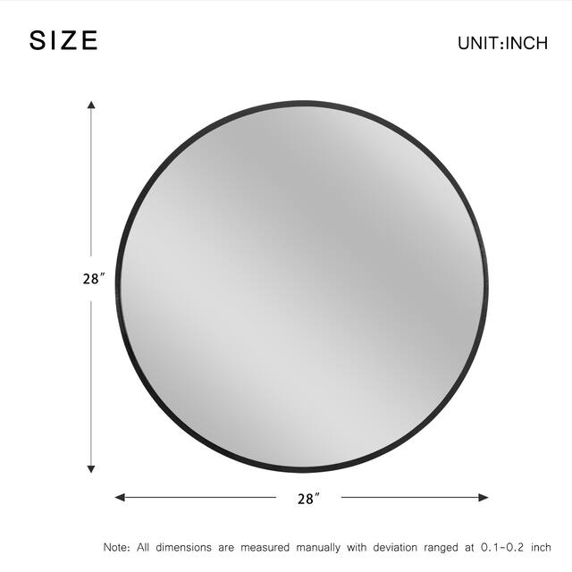 Neutypechic Modern Thin Frame Wall-Mounted Vanity Round Mirror