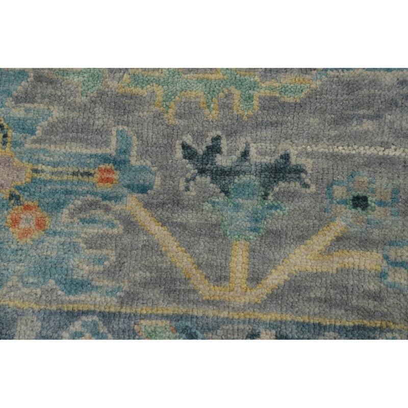 All-Over Oushak Indian Area Rug Hand-Knotted Wool Carpet - 7'10"x 10'0"