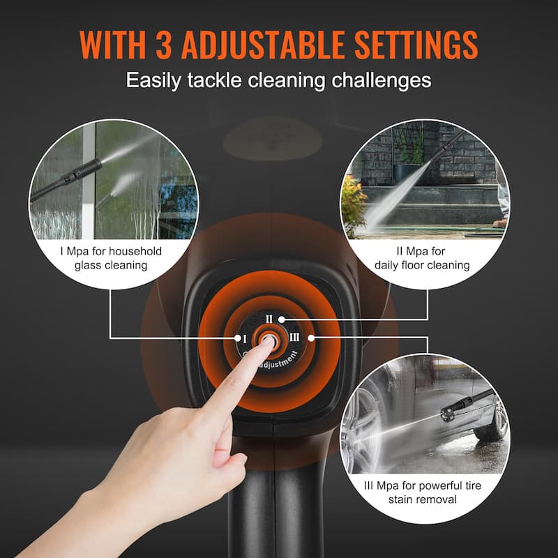 Cordless Pressure Washer, 652-PSI Portable Power Cleaner, Handheld High-Pressure Car Washer Gun with 4.0Ah Battery, Charger