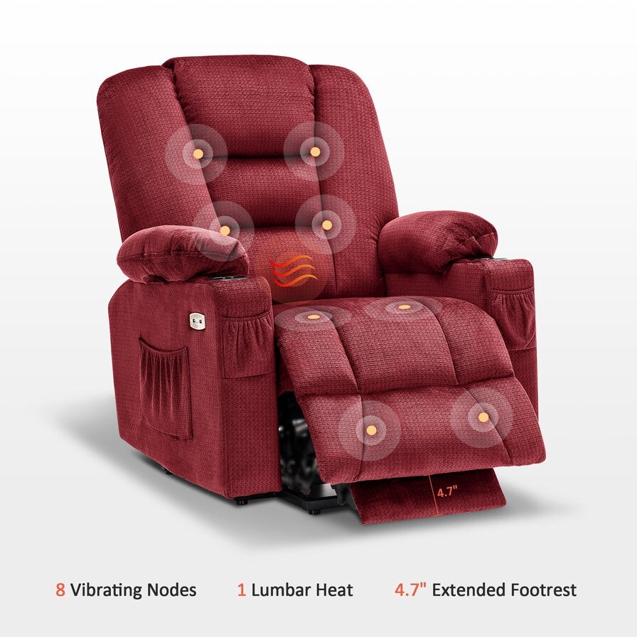 Red massage best sale recliner chair