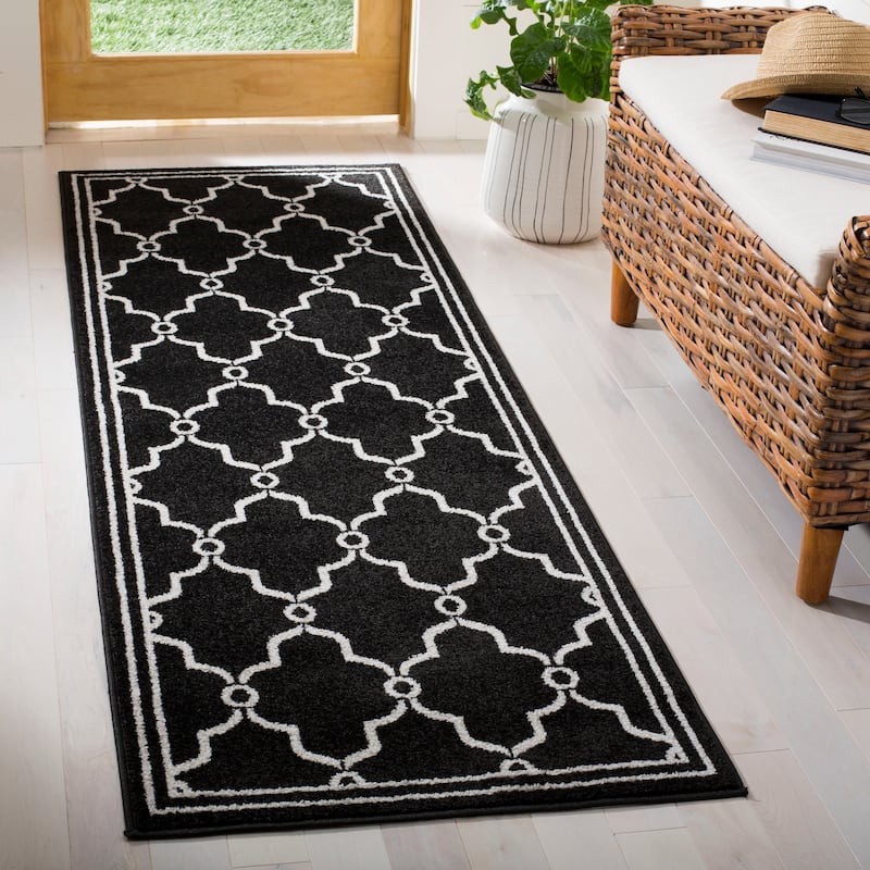 SAFAVIEH Amherst Nargis Modern Rug - 2'3" x 7' Runner - Anthracite/Ivory