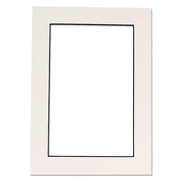 18x24 Mat for 13x19 Photo - White with Black Core Matboard for Frames ...