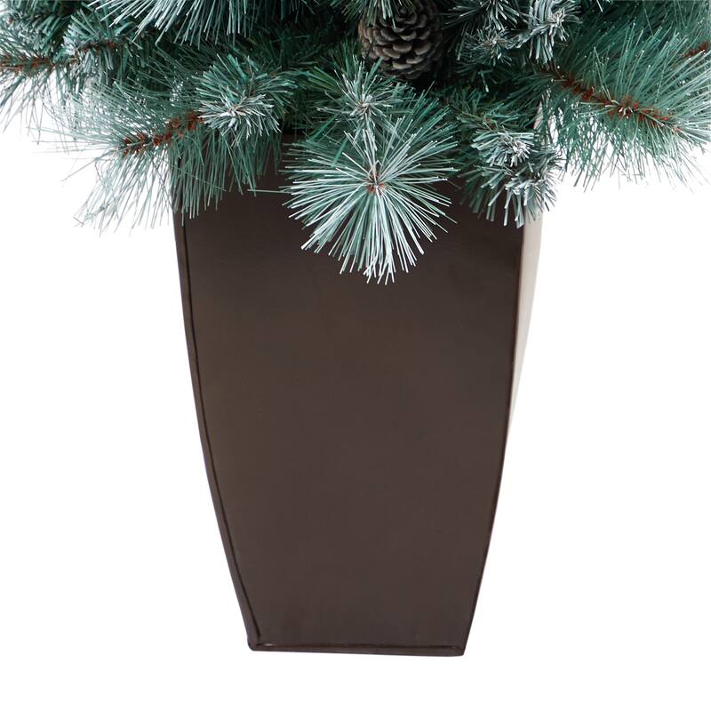 Pre-Lit Columbia Pine Artificial Christmas Tree in Pot- 3.5' - Clear Lights - 3.5 Foot