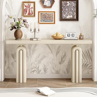 60" Rectangular Console Table Entryway Table, Narrow Long Side Table Accent Table for Living Room Hallway