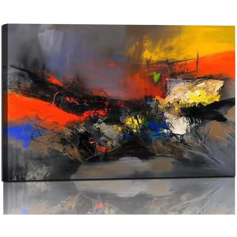Abstract Canvas Wall Art Colorful Modern Multicolored Pictures - 36 x 24