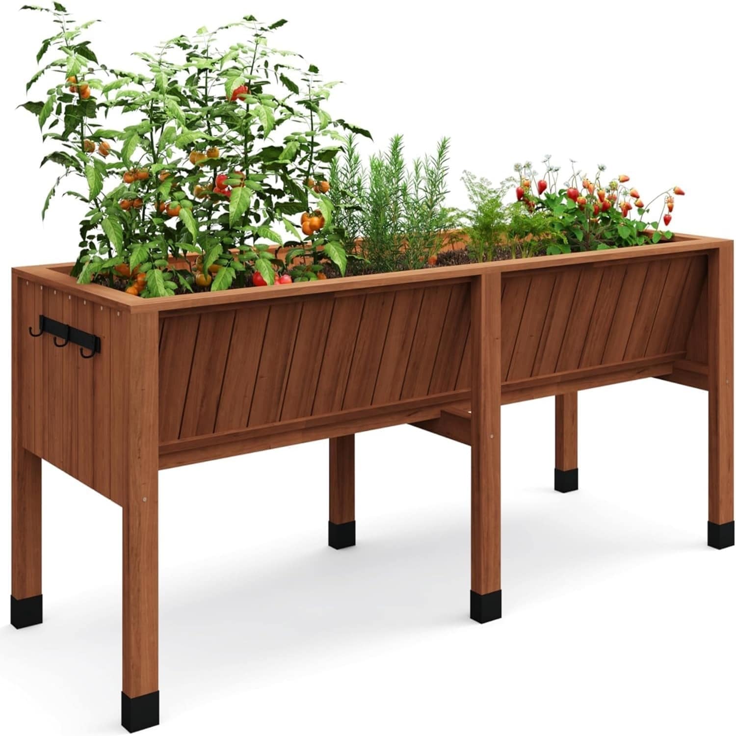72x26x31Inch Elevated Raised Garden Bed with Legs Outdoor Planter Box 13.7Inch Deep Soil Capacity Natural Wood color