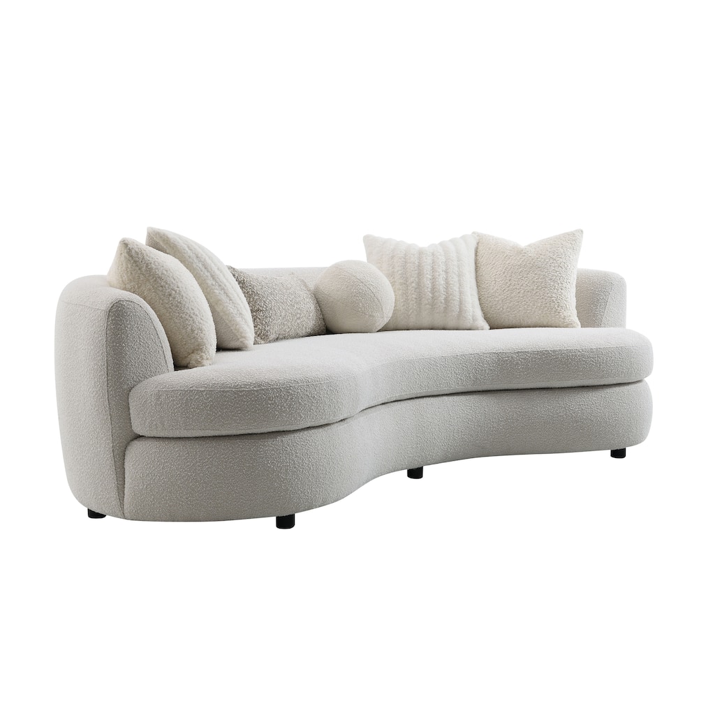 Remmy Beige Sofa with 6 Pillows