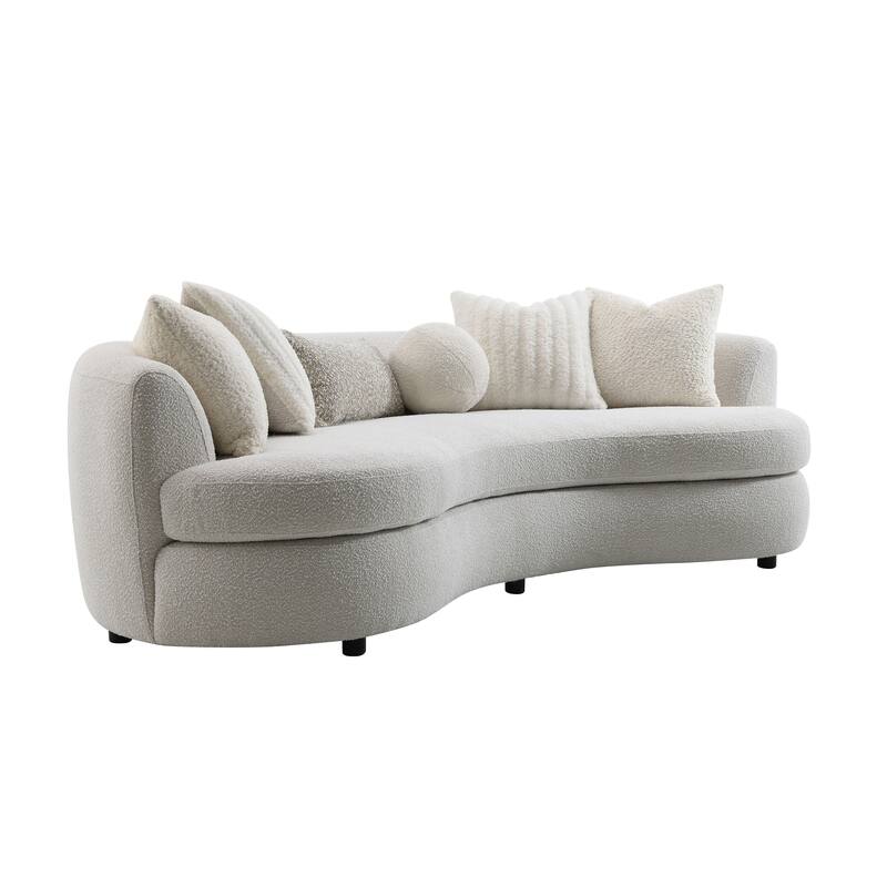 Remmy Beige Sofa with 6 Pillows