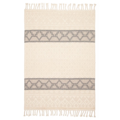 ECARPETGALLERY Braid weave Sienna Cream Wool Rug - 5'3 x 7'7