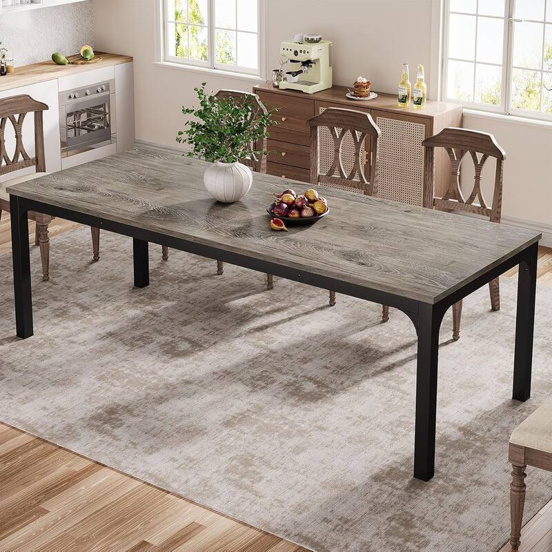 78.7" Rectangular Dining Table, Wood Kitchen Table for Home, Restaurant, Cafe, Office, Apartment, Bakery