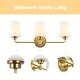 preview thumbnail 5 of 6, 22.5 in. W 3-Light White Plus Gold Bathroom Vanity Light with Shade