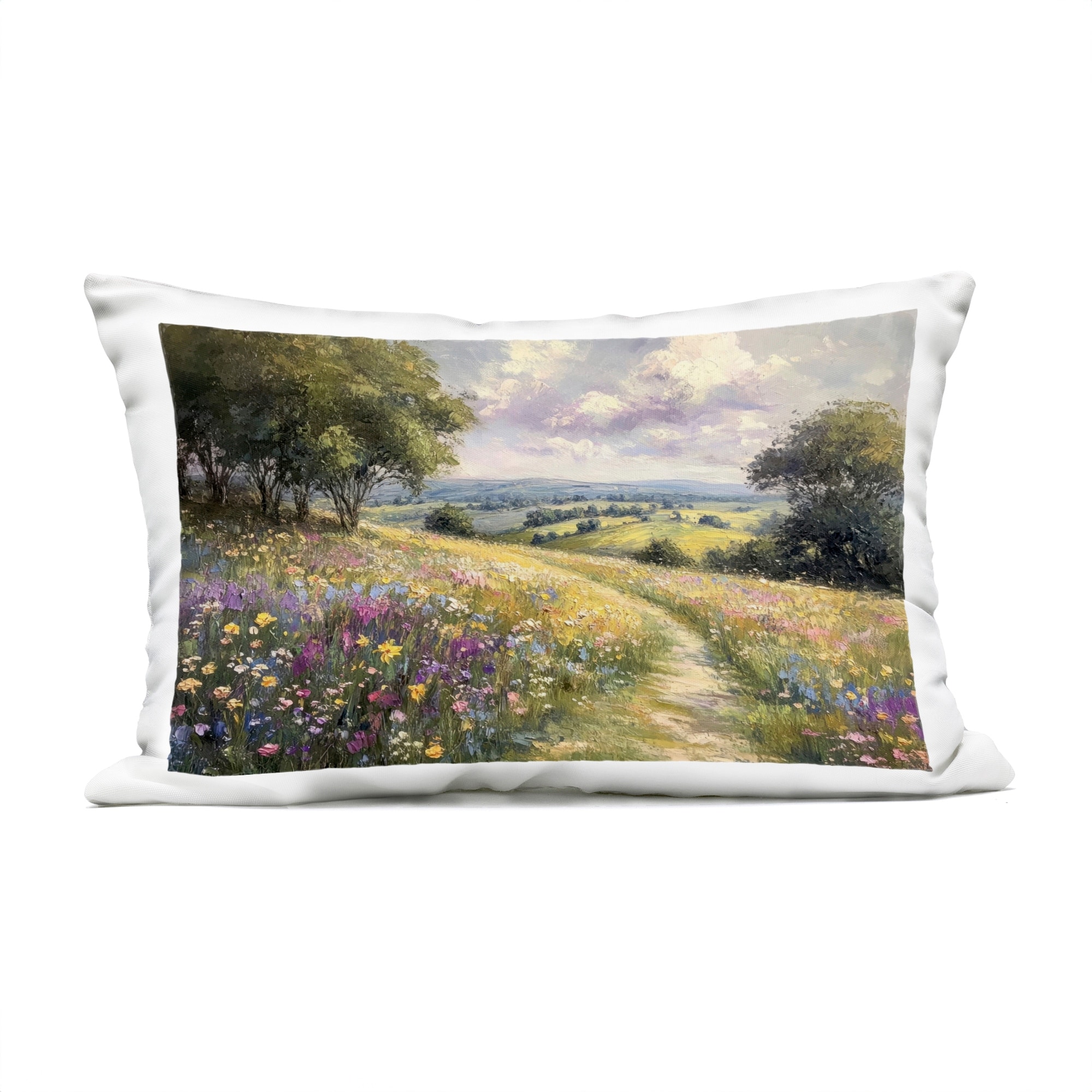 Stupell Peaceful Path Through Meadow Printed Outdoor Throw Pillow Design by Petal Prints Design