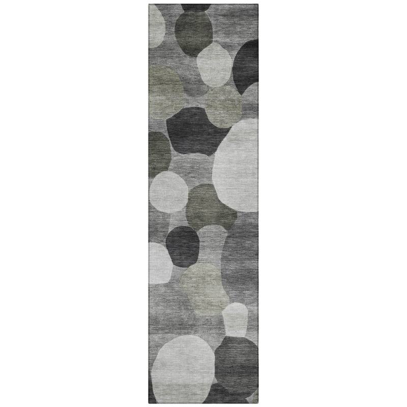 Machine Washable Indoor/ Outdoor Modern Circy Chantille Rug