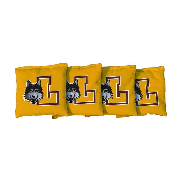 slide 2 of 3, Loyola Chicago LUC Ramblers Yellow Cornhole Bags All-Weather Resin Filled