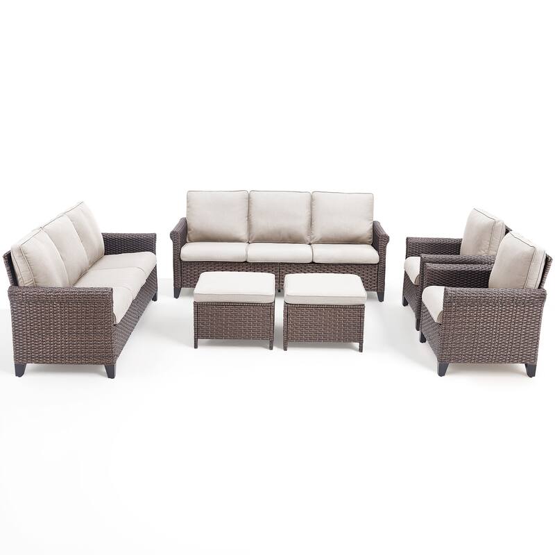 Pocassy Outdoor Sofa Swivel Chairs Patio Chair Funiture Set